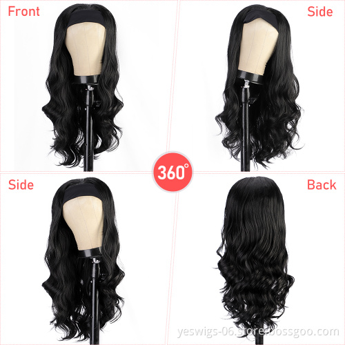 Cheap Selling Wholesale Fashion 150% Density With Headband  human hair wig natural Body Wave hair wig for black women Human Hair